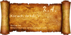Korach Artúr névjegykártya
